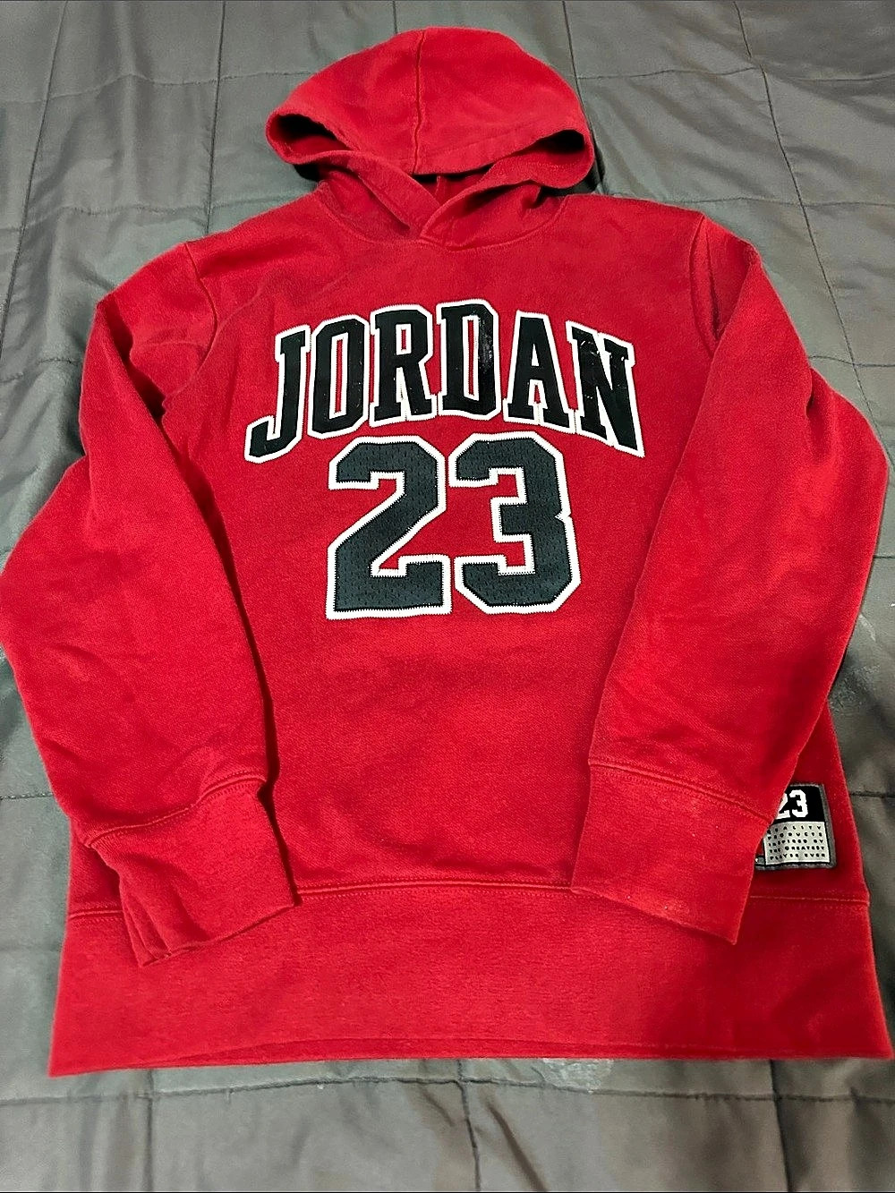 Jordan Jersey 23 Pullover Hoodie Red Boys Medium